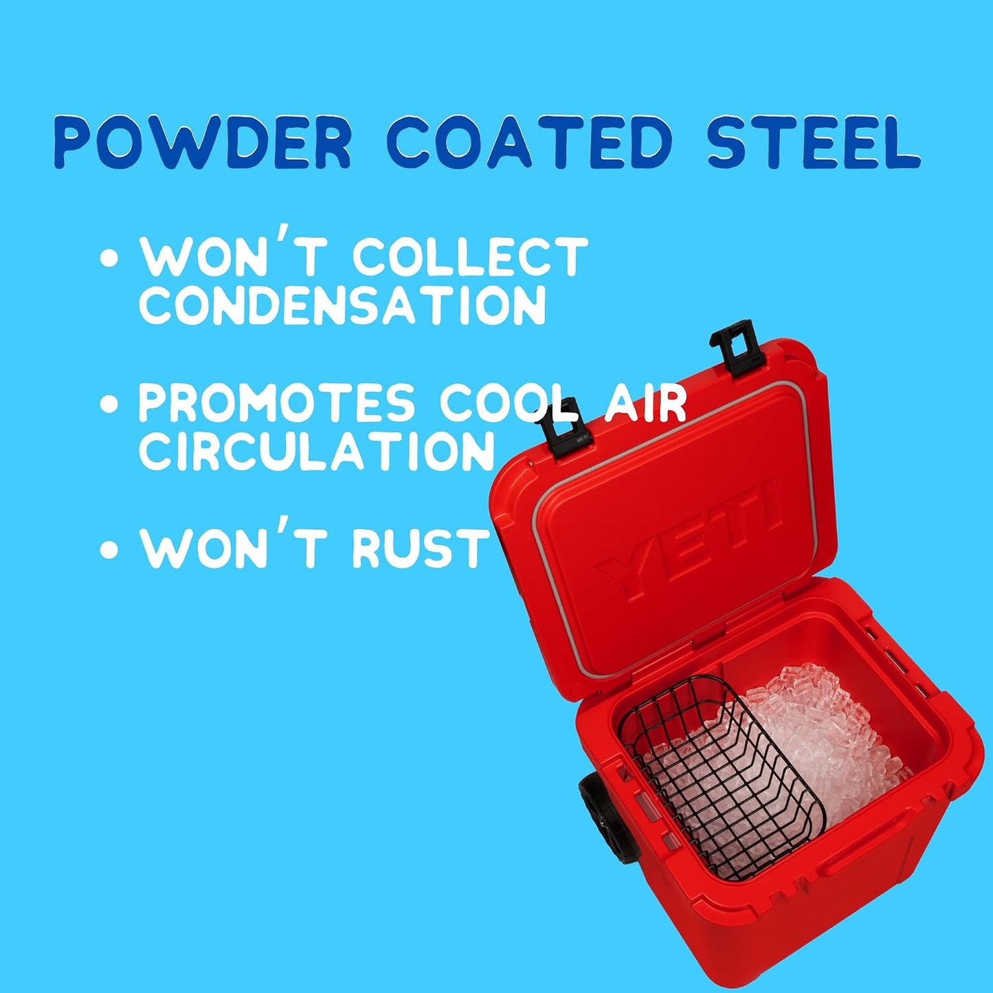 Cooler Basket for YETI Tundra Haul, YETI Roadie 48, and YETI Roadie 60 - Wire Cooler Rack for YETI Wheeled Coolers - Compatible with YETI Accessories