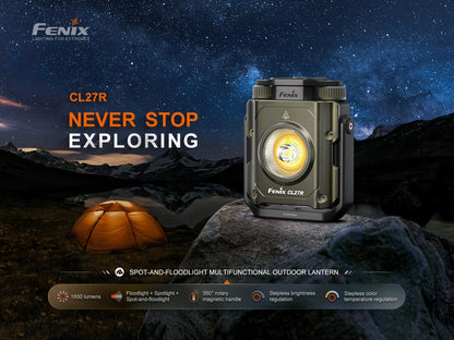 Fenix CL27R 1200 Lumen Rechargeable LED Compact Multi Functonal Lantern with EBR Accessory Box