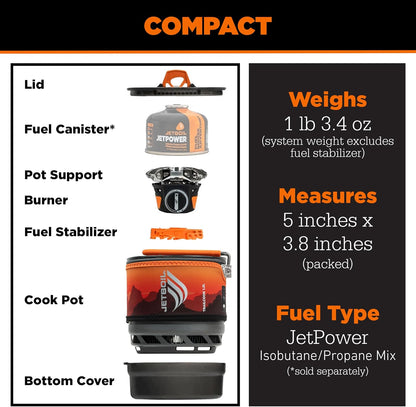 Jetboil Trailcook 1.2L Camping and Backpacking Stove Cooking System with Adjustable Heat Control, New for 2026