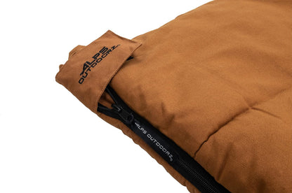 Redwood -10°F Flannel-Lined Sleeping Bag with Cotton Canvas Shell, Heavy-Duty Zippers, Oversized Rectangle Design, Cold Weather Camping & Hunting Gear