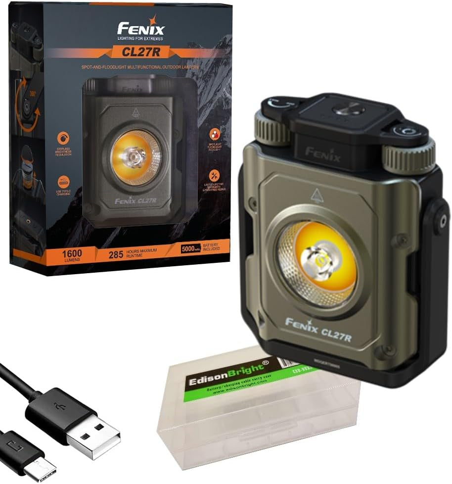 Fenix CL27R 1200 Lumen Rechargeable LED Compact Multi Functonal Lantern with EBR Accessory Box