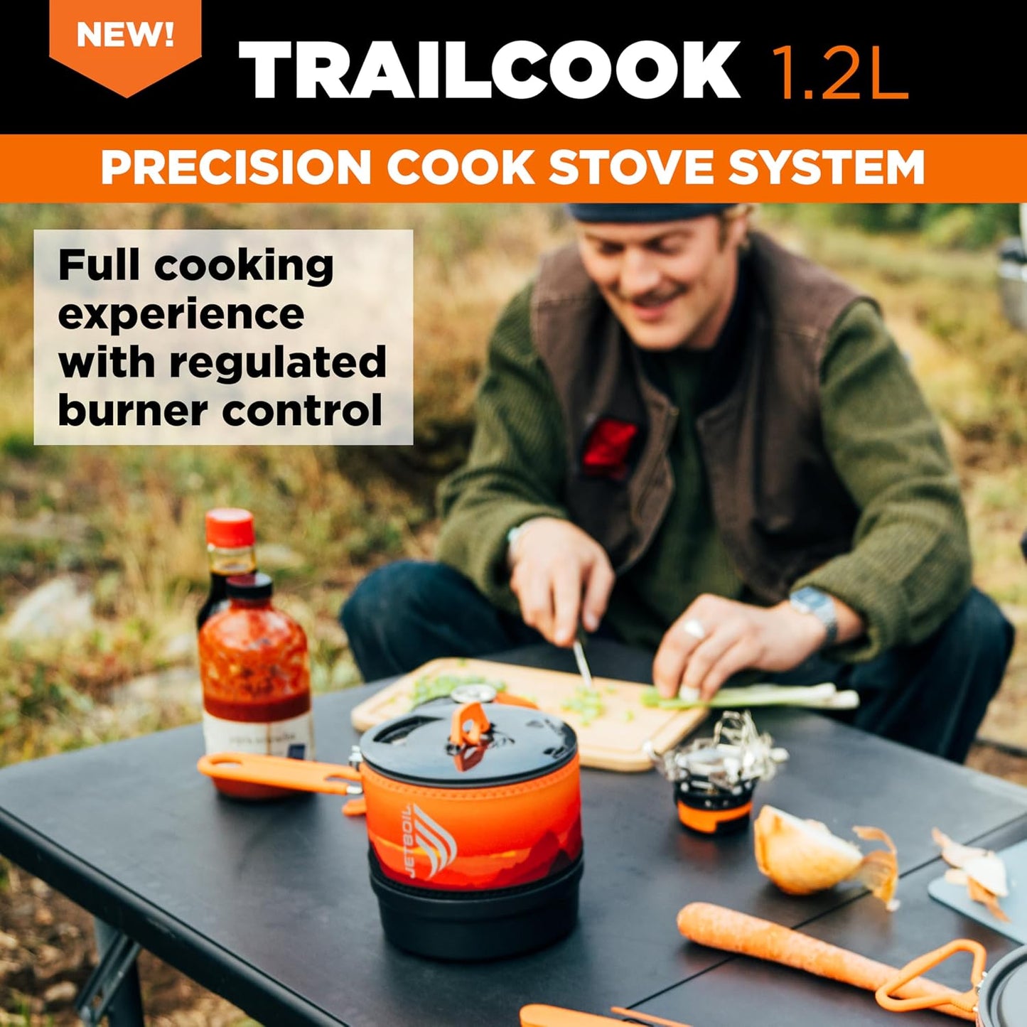 Jetboil Trailcook 1.2L Camping and Backpacking Stove Cooking System with Adjustable Heat Control, New for 2026