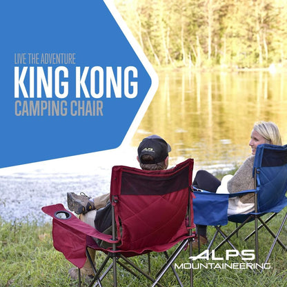 Ultimate King Kong Camping Chair for Adults - Heavy-Duty, Portable Design with Mesh Cup Holders and Extra Pockets for Maximum Comfort