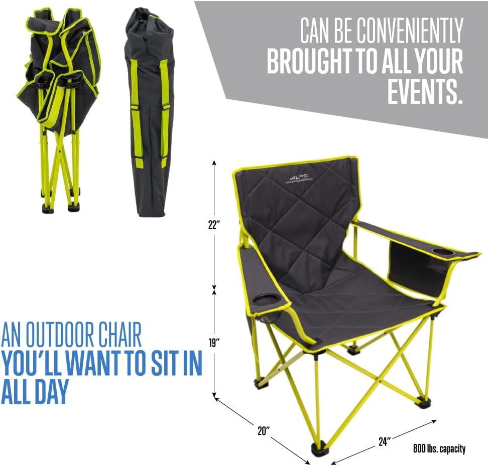 Ultimate King Kong Camping Chair for Adults - Heavy-Duty, Portable Design with Mesh Cup Holders and Extra Pockets for Maximum Comfort