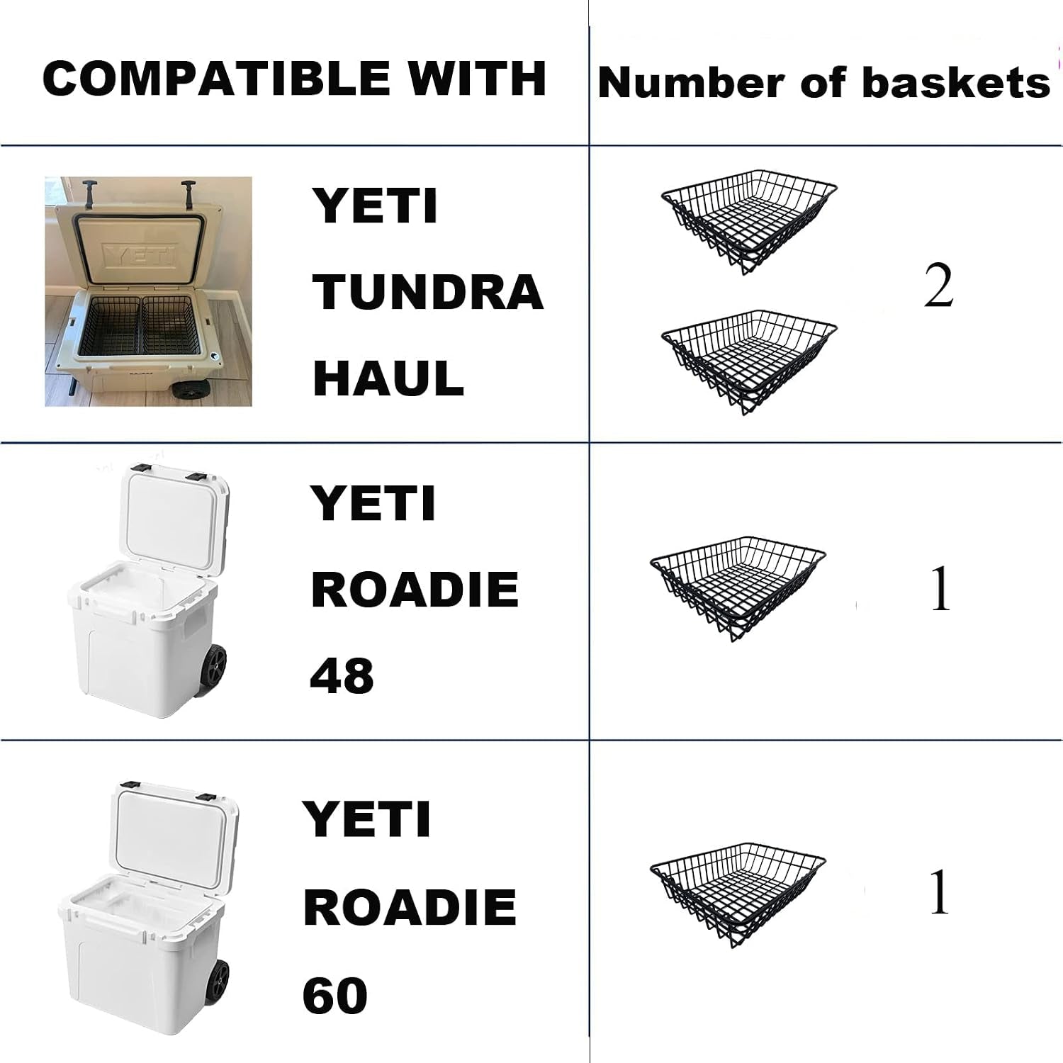 Cooler Basket for YETI Tundra Haul, YETI Roadie 48, Roadie 60 Compatible with Other Lgloo Accessories Cooler Locks, Cooler Dividers Etc,Cooler Basket Keeps Food Dry