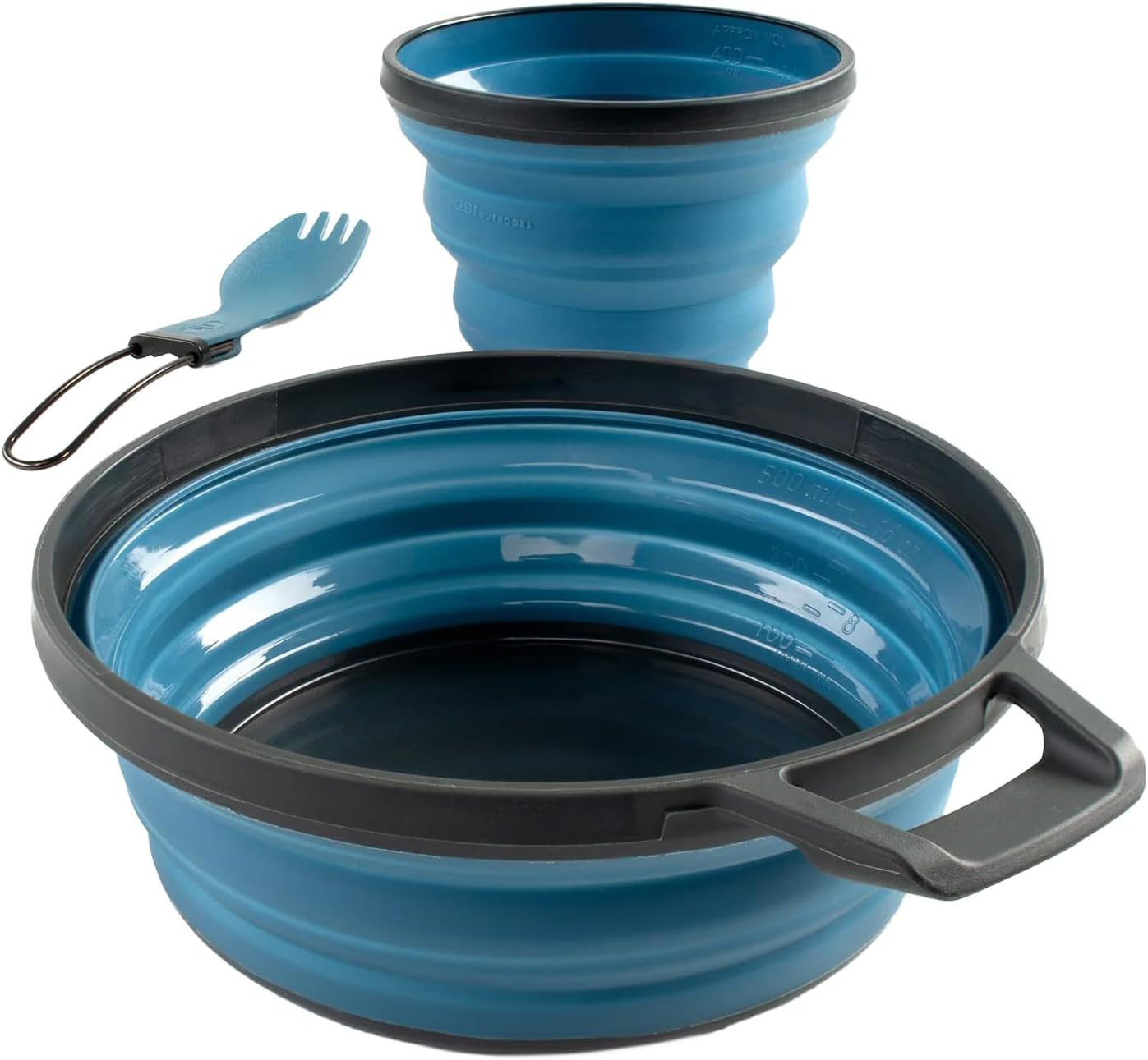Escape Table Set, 1 Person, Camp Dishes, Blue