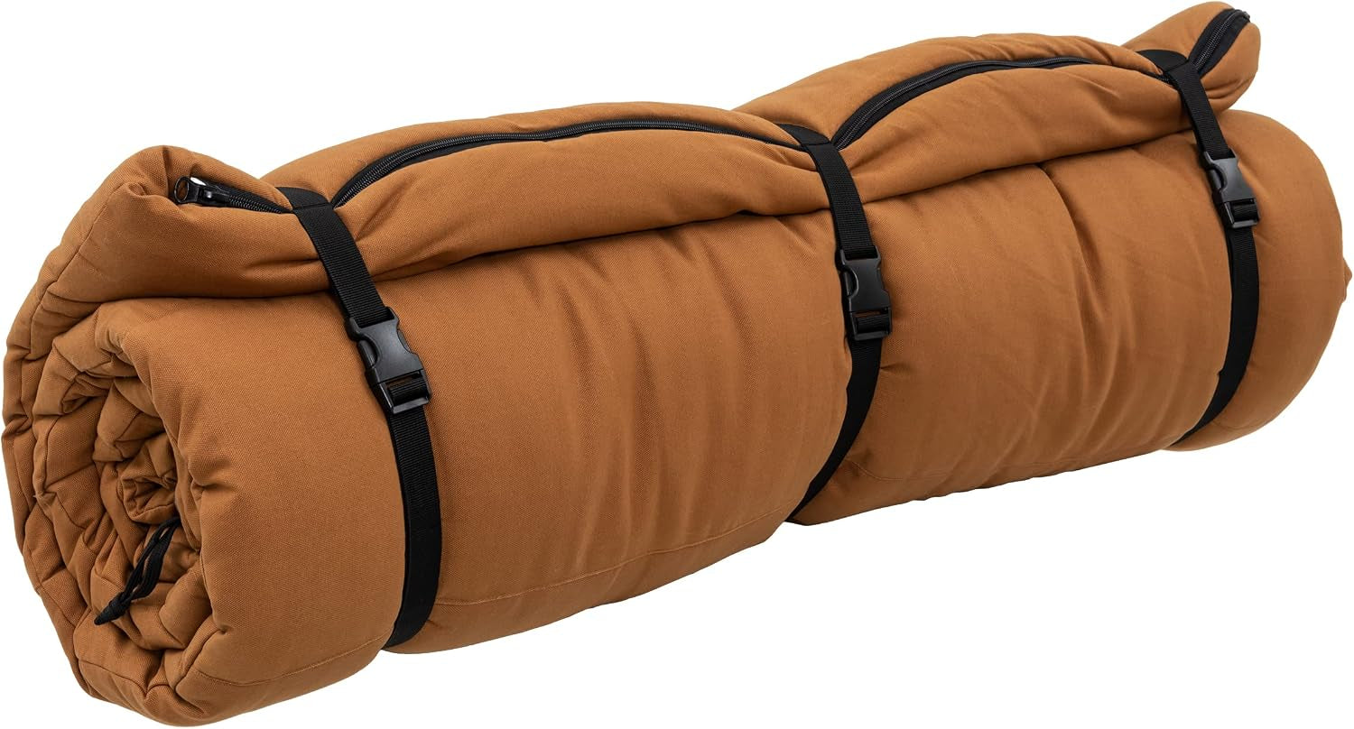 Redwood -10°F Flannel-Lined Sleeping Bag with Cotton Canvas Shell, Heavy-Duty Zippers, Oversized Rectangle Design, Cold Weather Camping & Hunting Gear